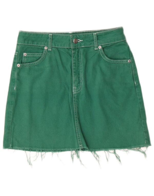 Gonna in denim da donna Topshop UK 8 piccola W26 cotone verde