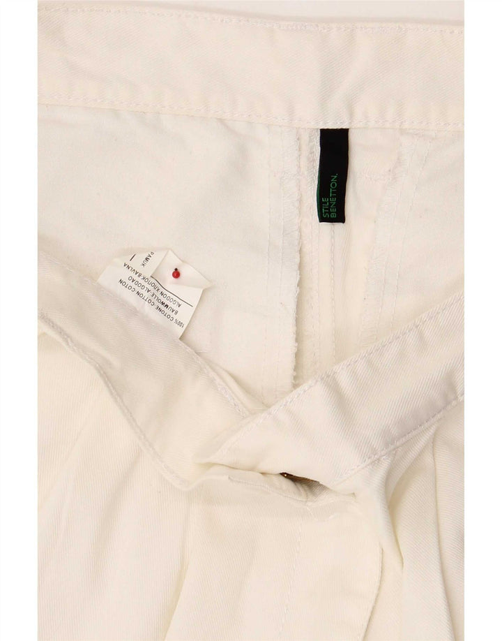 Pantaloncini chino con pegging da donna Benetton W30 cotone bianco medio