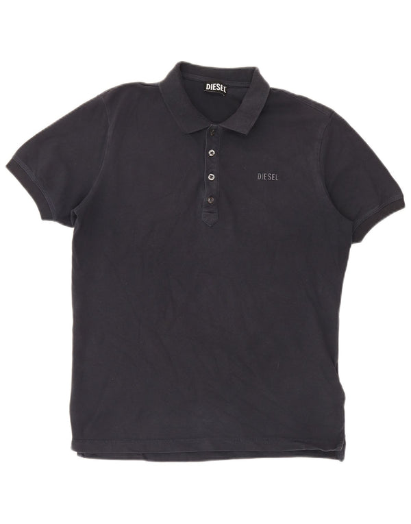 Polo da uomo Diesel media in cotone blu navy