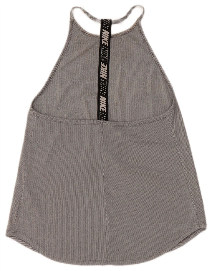 Canotta grafica Nike Dri Fit da donna UK 8 Small Grigio Colourblock in poliestere