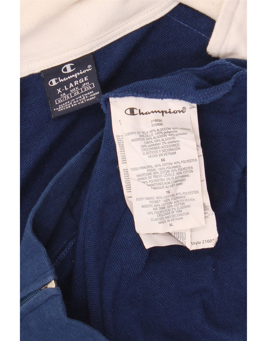 Giacca da tuta da uomo CHAMPION XL in cotone color block blu