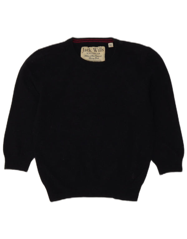 Maglione maglione girocollo corto da donna Jack Wills UK 12 medio blu navy