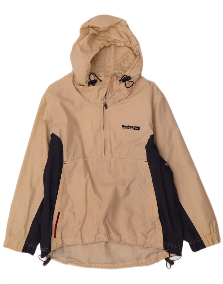 Giacca antipioggia Reebok da donna con cappuccio pullover UK 12 Beige medio Colorblock