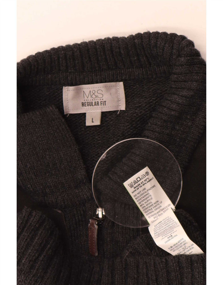 Maglione cardigan vestibilità regolare da uomo Marks & Spencer grande acrilico grigio