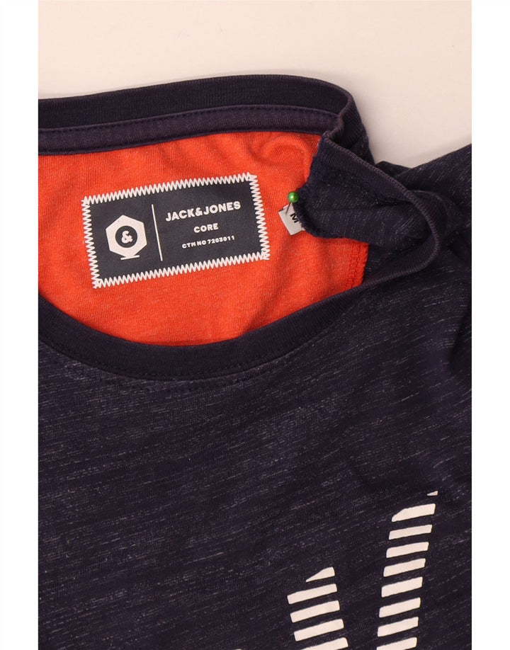 Jack & Jones T-shirt grafica da uomo Top in cotone mélange medio blu navy