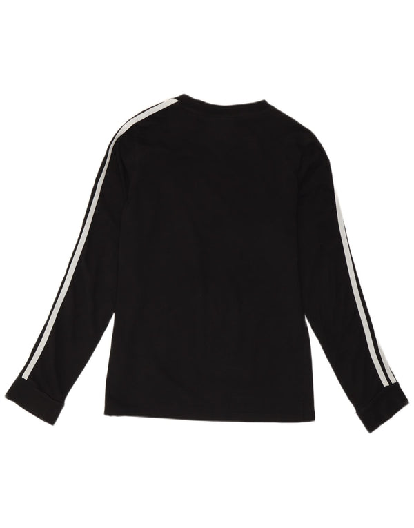 Adidas Womens Top Long Sleeve UK 6 XS Black Cotton