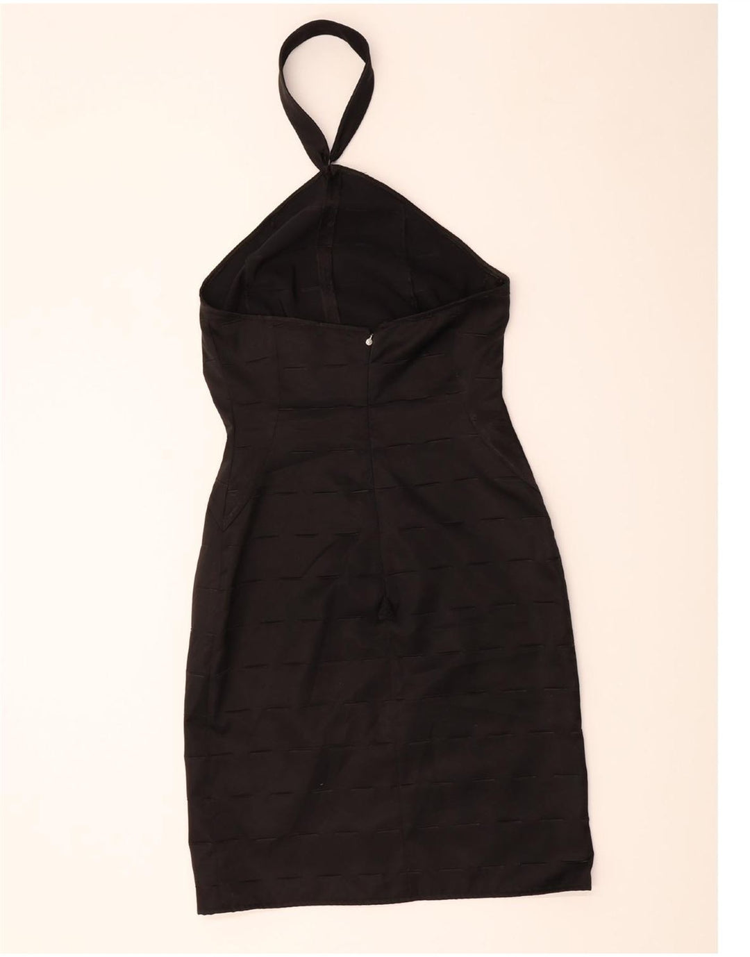 VINTAGE Womens Halter Dress UK 12 Medium Black Vintage Vintage and Second-Hand Vintage from Messina Hembry 