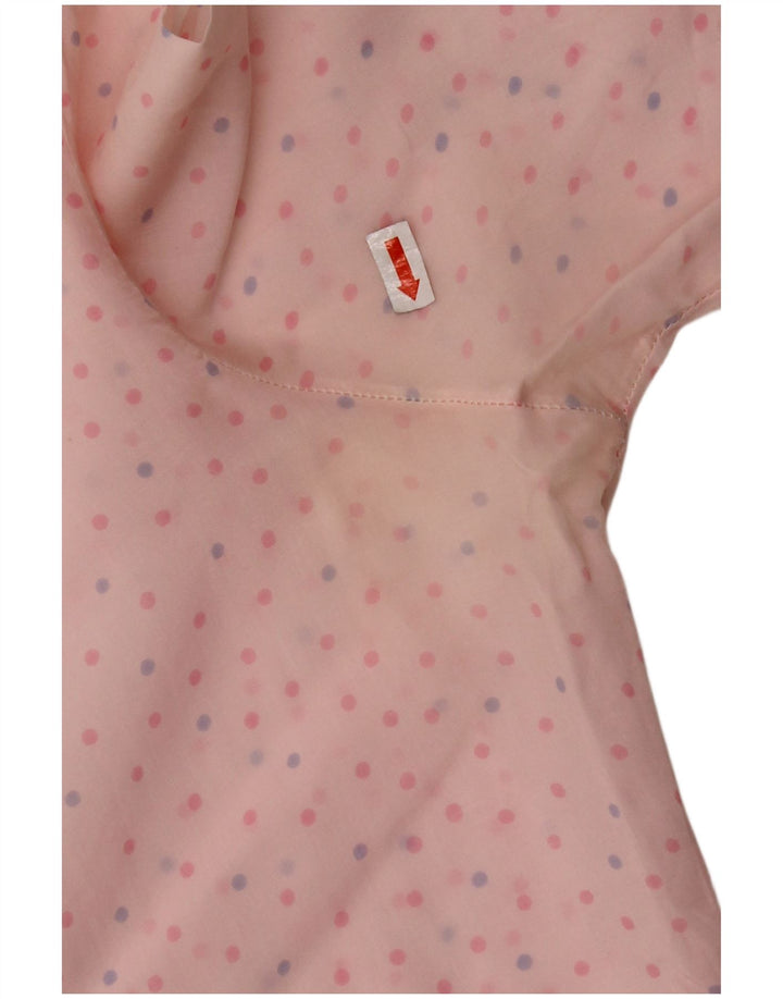 Camicetta da donna VINTAGE IT 46 grande rosa maculata