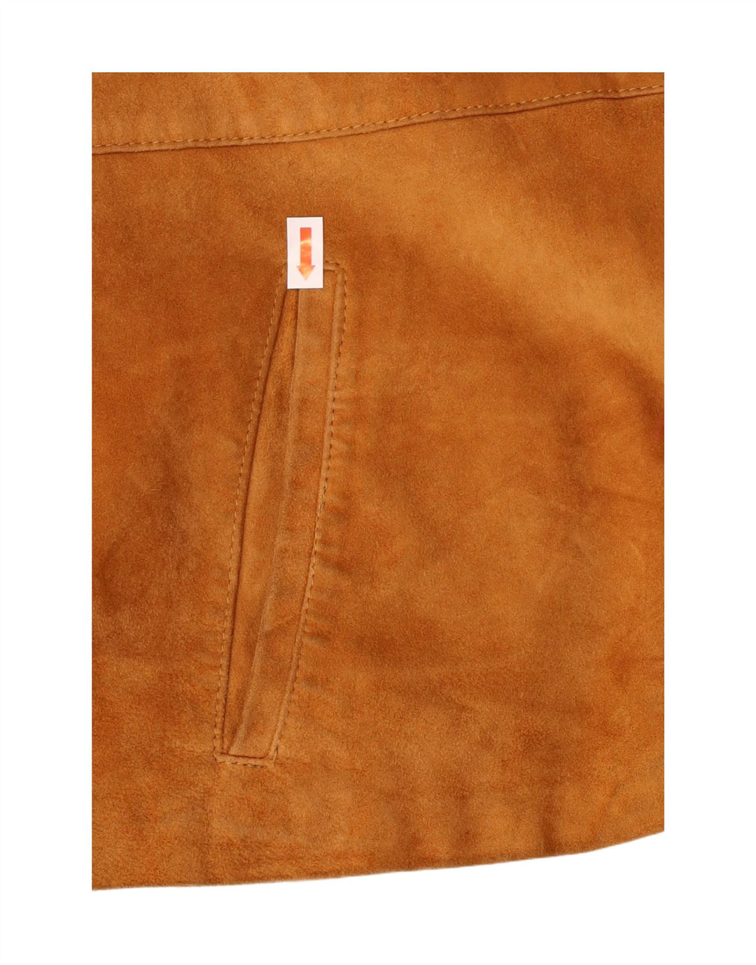 Giacca blazer vintage da donna in pelle scamosciata a 2 bottoni UK 8 piccola beige