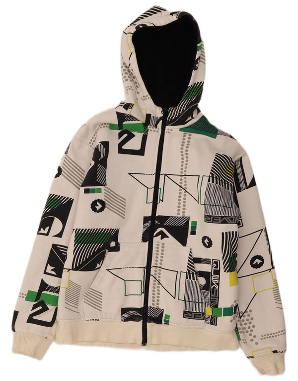 Maglione con cappuccio e zip grafica Quiksilver per ragazzi 15-16 anni Bianco geometrico
