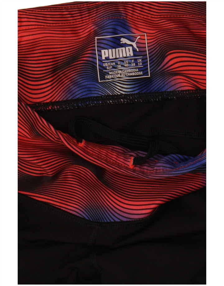 Leggings Puma da donna con motivo astratto UK 10 Small Black Colourblock