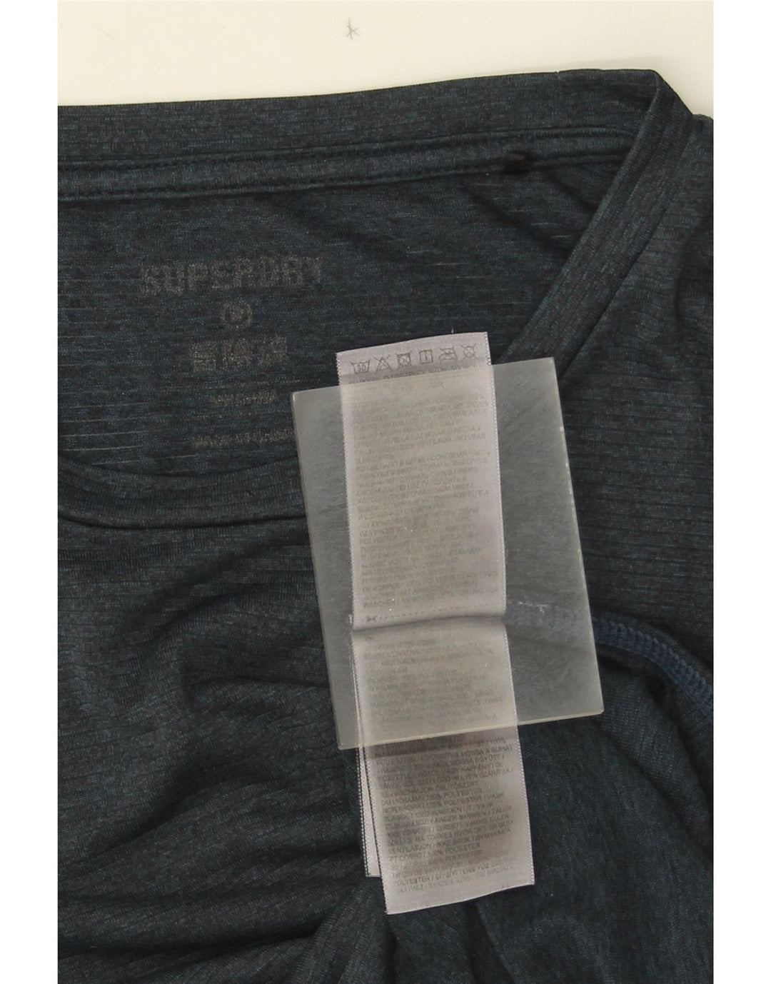 T-shirt da uomo Superdry Top medio blu navy in poliestere