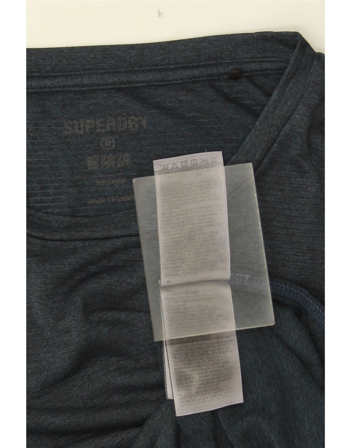 T-shirt da uomo Superdry Top medio blu navy in poliestere