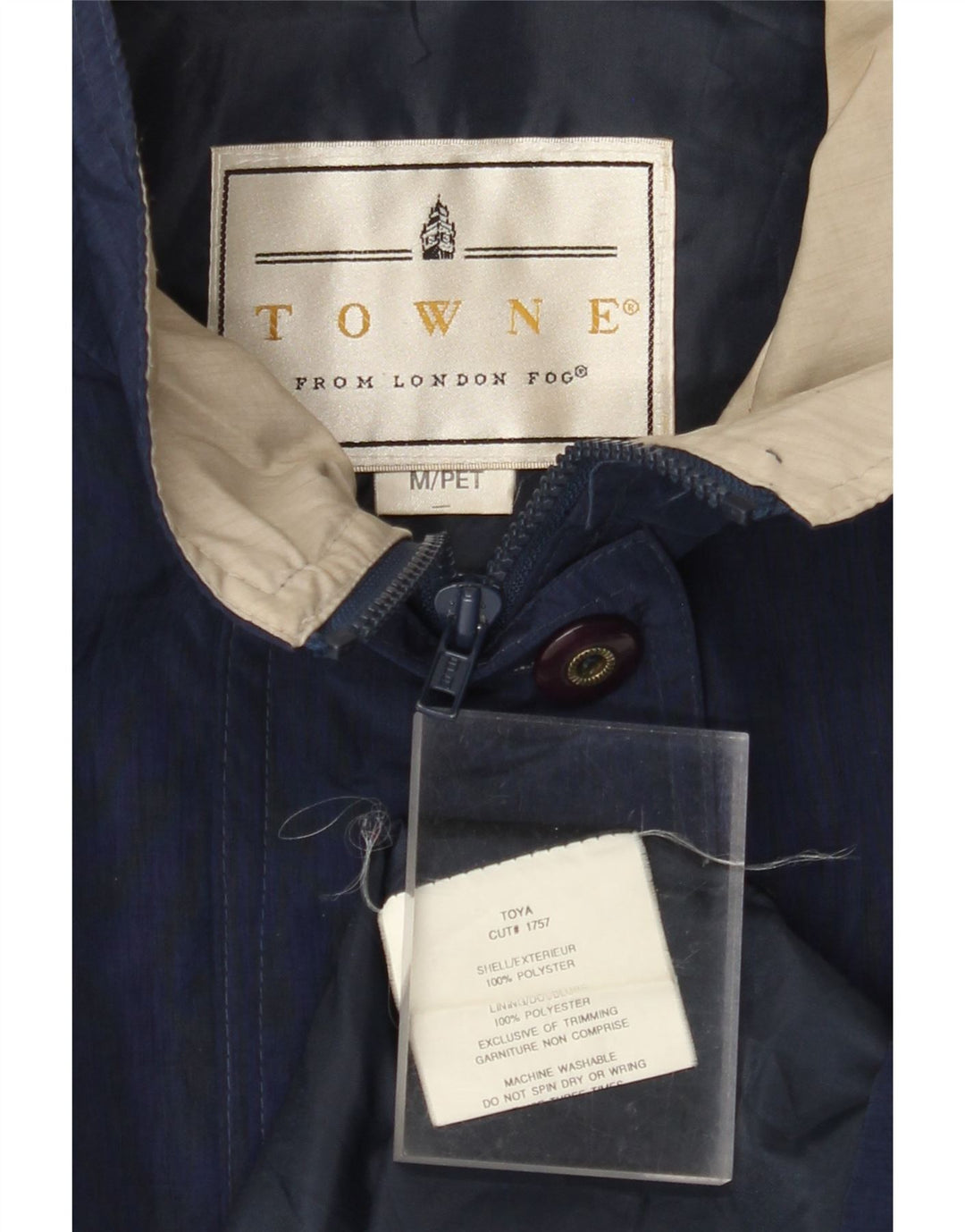 LONDON FOG Giacca a vento oversize Towne da donna UK 14 Medio Blu Navy