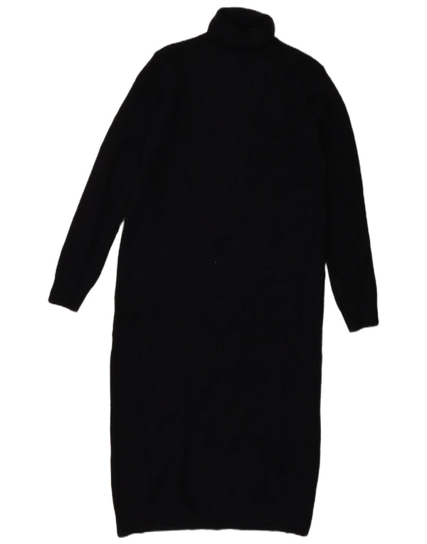Abito maglione Zara da donna a maniche lunghe con collo alto UK 14 acrilico nero medio