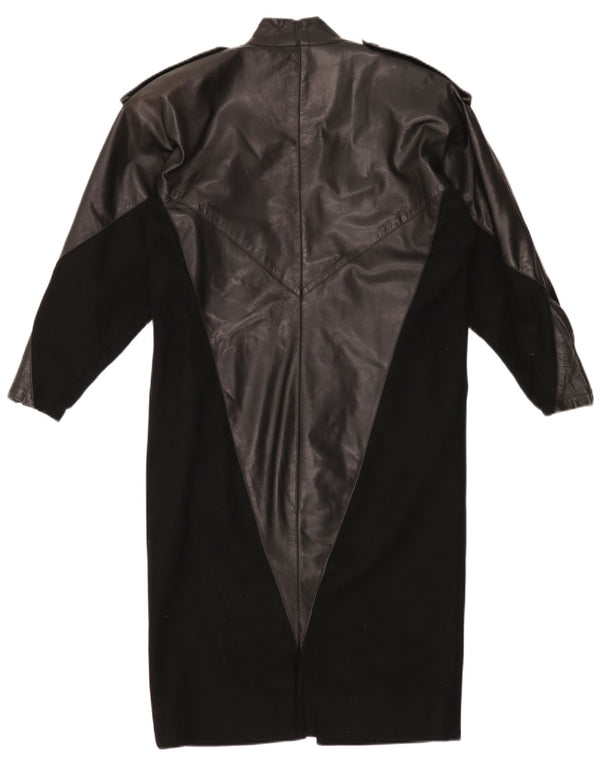 Abito a trapezio vintage da donna a maniche lunghe UK 18 XL color block nero