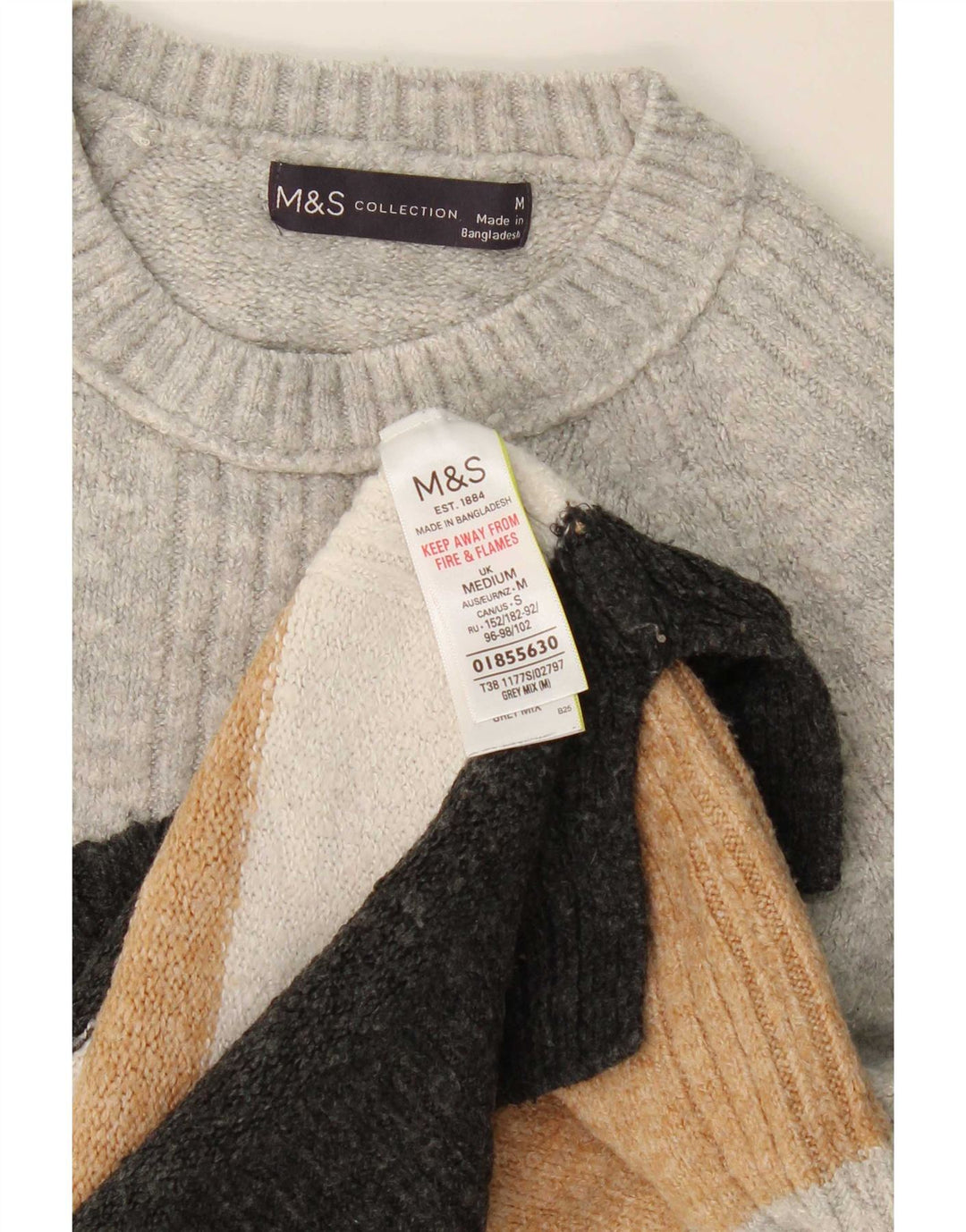 Maglione maglione girocollo da donna Marks & Spencer UK 14 Grigio medio