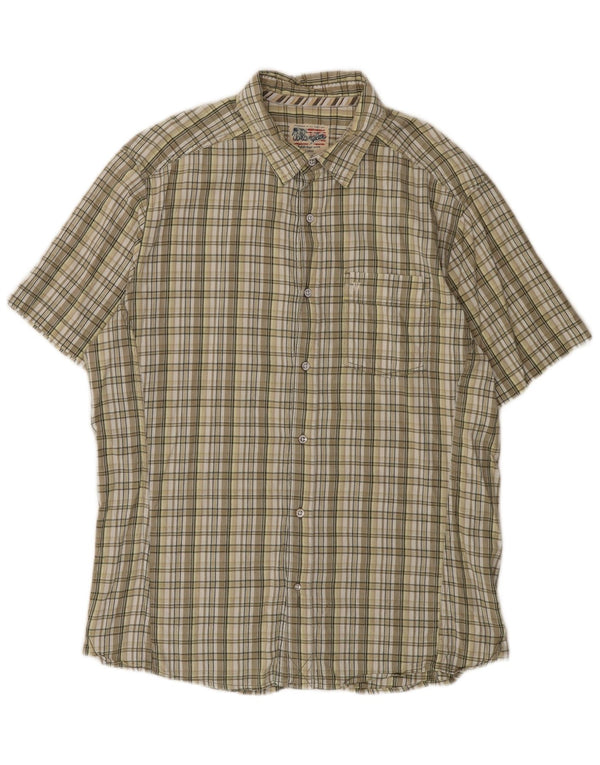 Camicia a maniche corte da uomo Wrangler XL in cotone a quadri beige