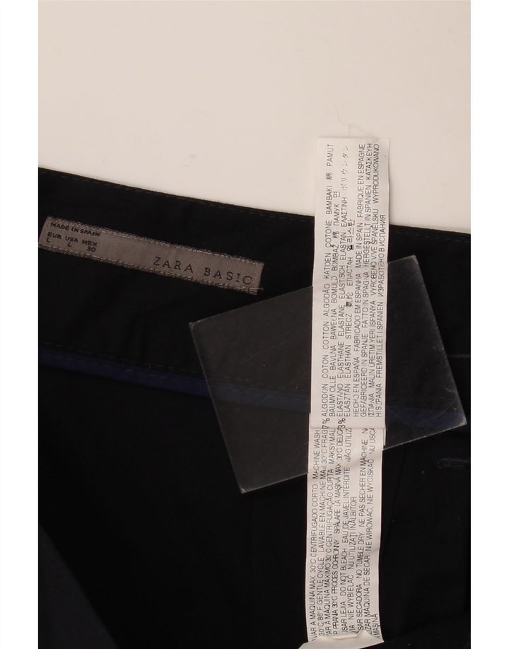 Gonna a trapezio da donna Zara grande W32 in cotone blu navy