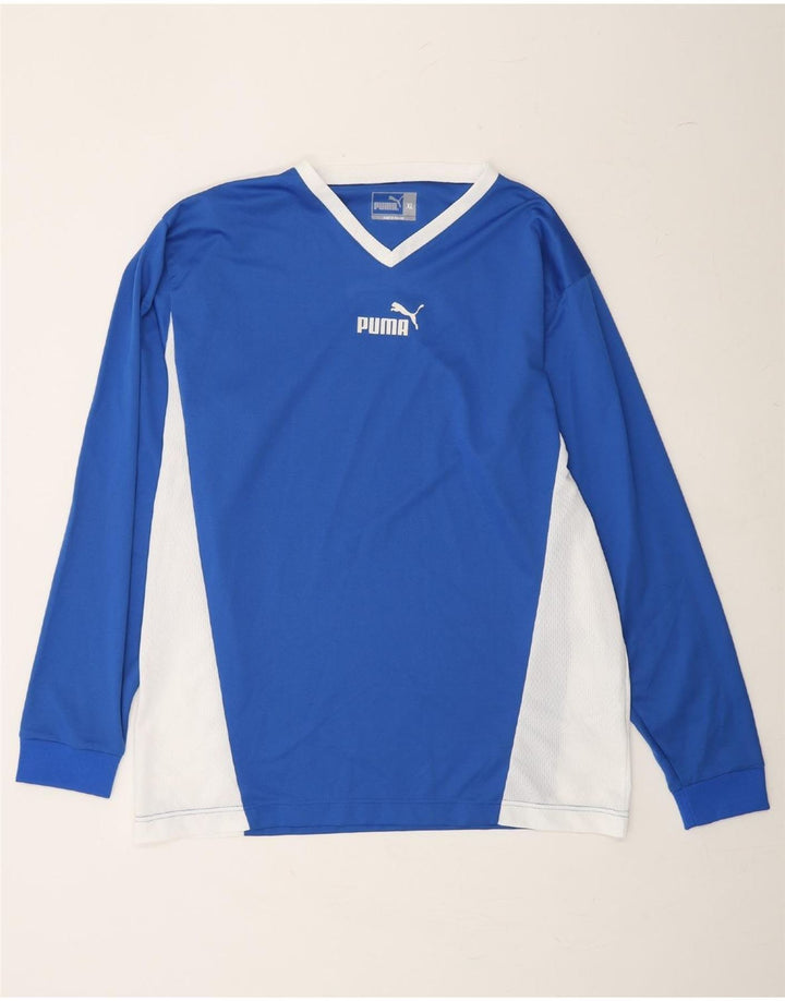 PUMA Mens Top Long Sleeve XL Blue Colourblock Polyester Vintage Puma and Second-Hand Puma from Messina Hembry 