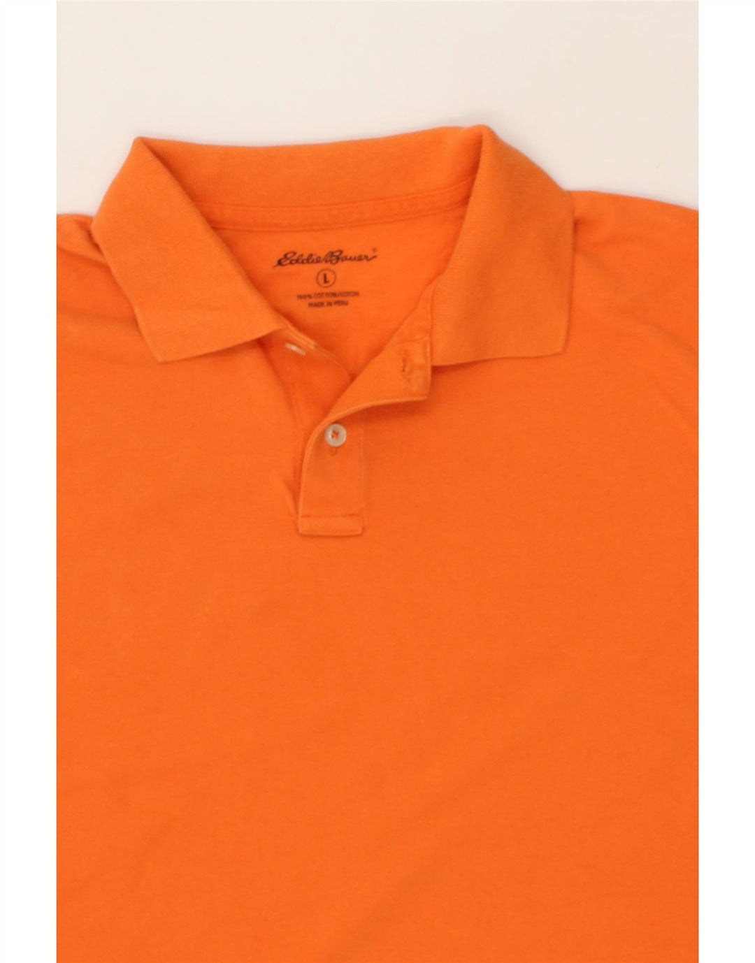 EDDIE BAUER Mens Polo Shirt Large Orange Cotton Vintage Eddie Bauer and Second-Hand Eddie Bauer from Messina Hembry 