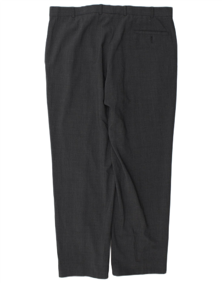 Pantaloni da abito su misura da uomo Marks & Spencer W38 L31 poliestere grigio