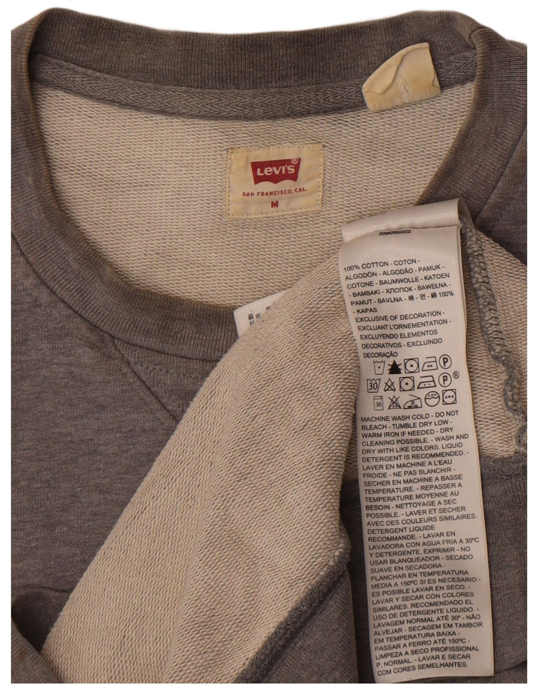 Felpa da uomo Levi's in cotone grigio medio