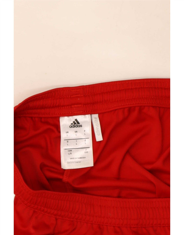 Pantaloncini sportivi Adidas Climalite da uomo, grandi, in poliestere color block rosso