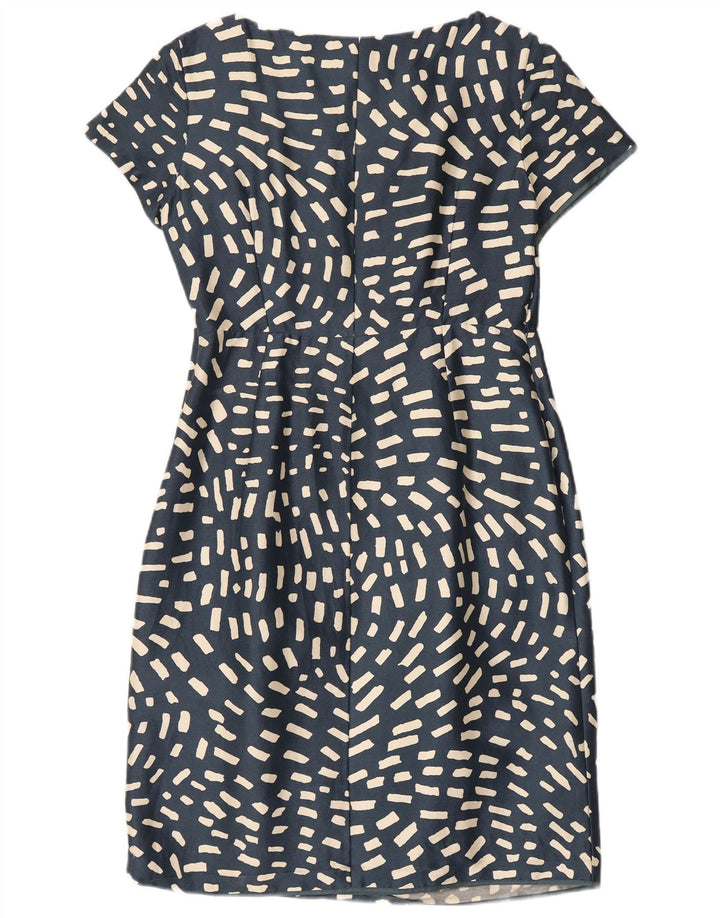 Abito tubino da donna Fenn Wright Manson UK 14 Seta geometrica blu medio
