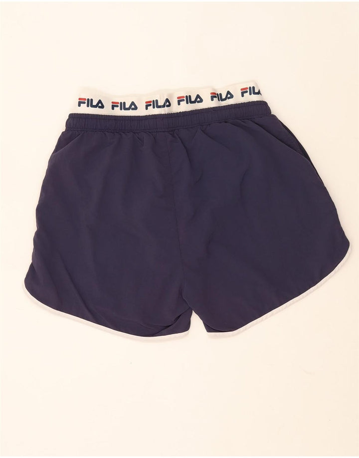 Pantaloncini sportivi grafici da uomo Fila Medium blu navy color block in poliammide