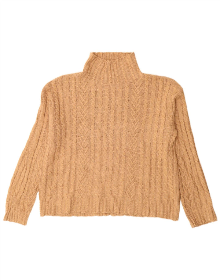 Maglione maglione a collo alto da donna Marks & Spencer UK 10 piccolo Beige