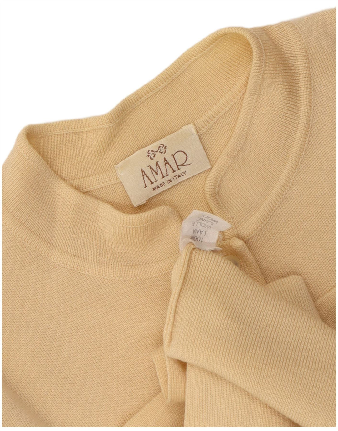 Maglione cardigan da donna vintage UK 16 grande lana beige