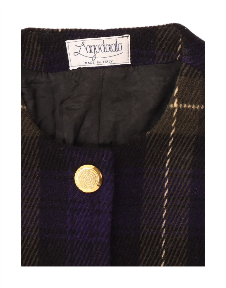 VINTAGE Womens 4 Button Blazer Jacket UK 10 Small Purple Check Vintage Vintage and Second-Hand Vintage from Messina Hembry 