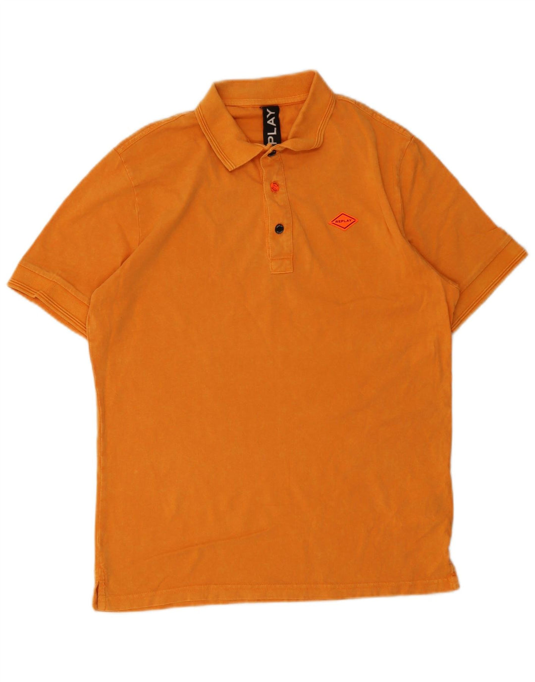 Polo da uomo Replay piccola in cotone arancione