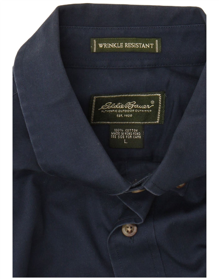 EDDIE BAUER Camicia da uomo grande in cotone blu navy