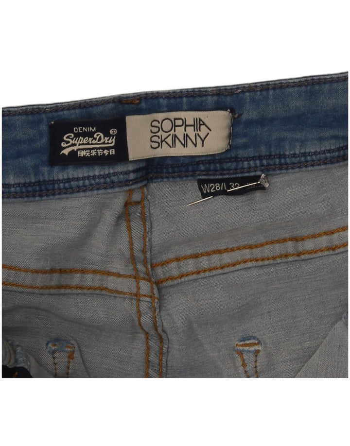 Jeans skinny effetto consumato Sophia da donna Superdry W28 L32 Blu