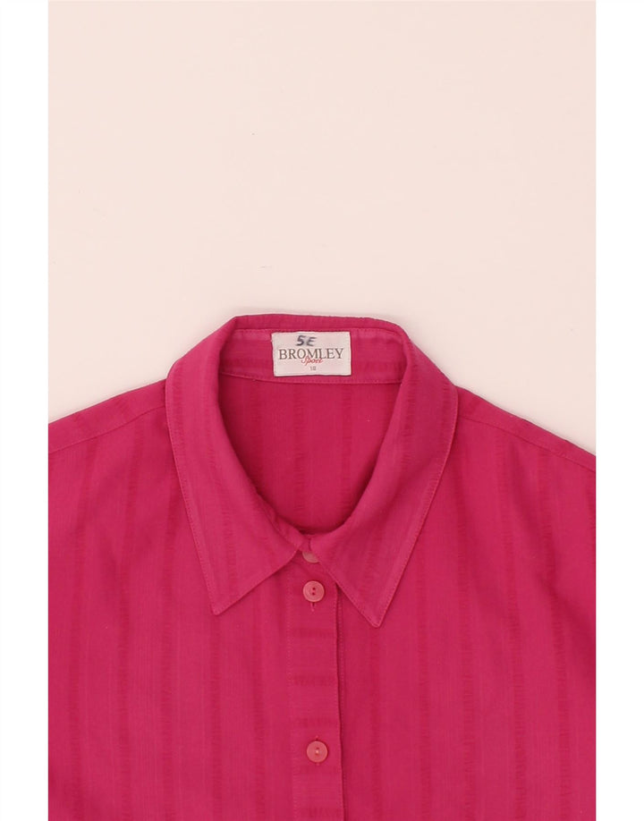 BROMLEY  Womens Shirt Blouse US 18 2XL Pink Polyester Vintage Bromley and Second-Hand Bromley from Messina Hembry 