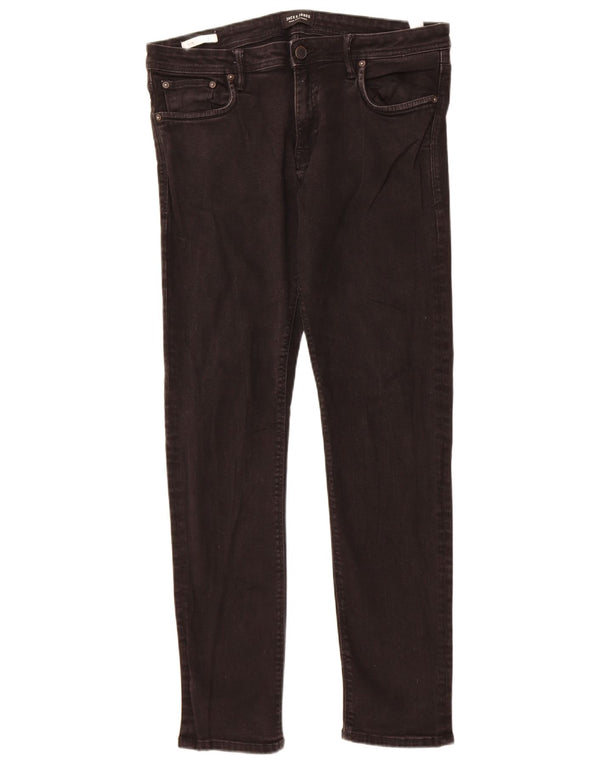 Jack & Jones Uomo GLENN Slim Jeans W34 L32 Cotone Nero