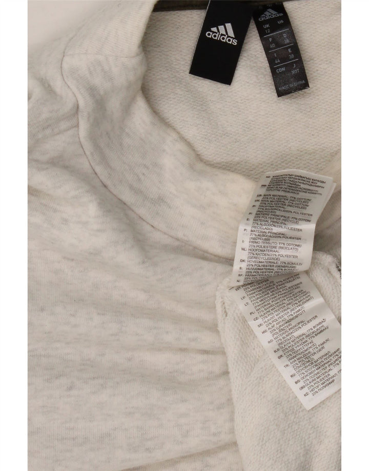 ADIDAS Womens Oversized Graphic Sweatshirt Jumper UK 12 Medium Grey Vintage Adidas and Second-Hand Adidas from Messina Hembry 
