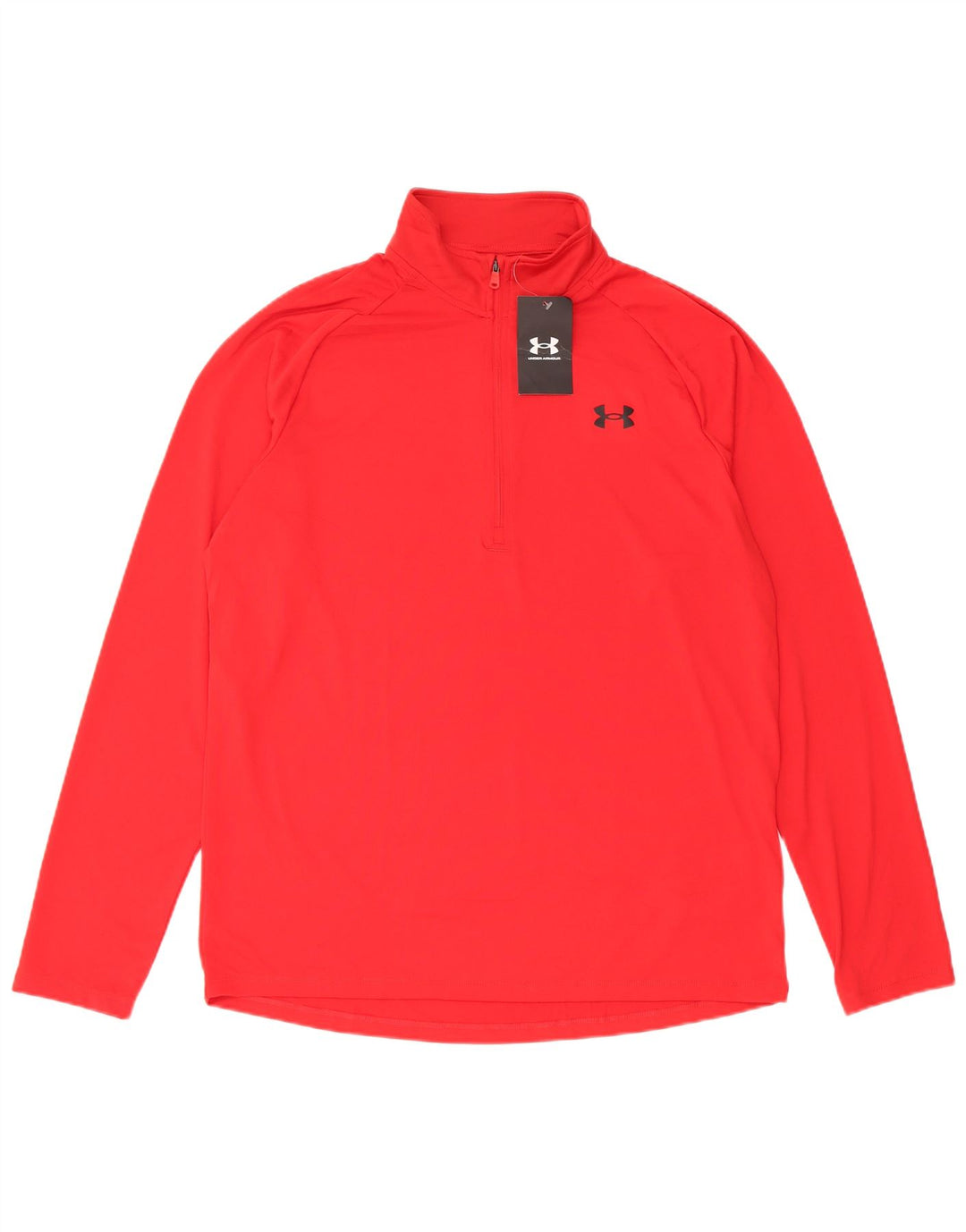 Under Armour Maglia da tuta da uomo con vestibilità ampia e collo con zip, taglia grande, rossa