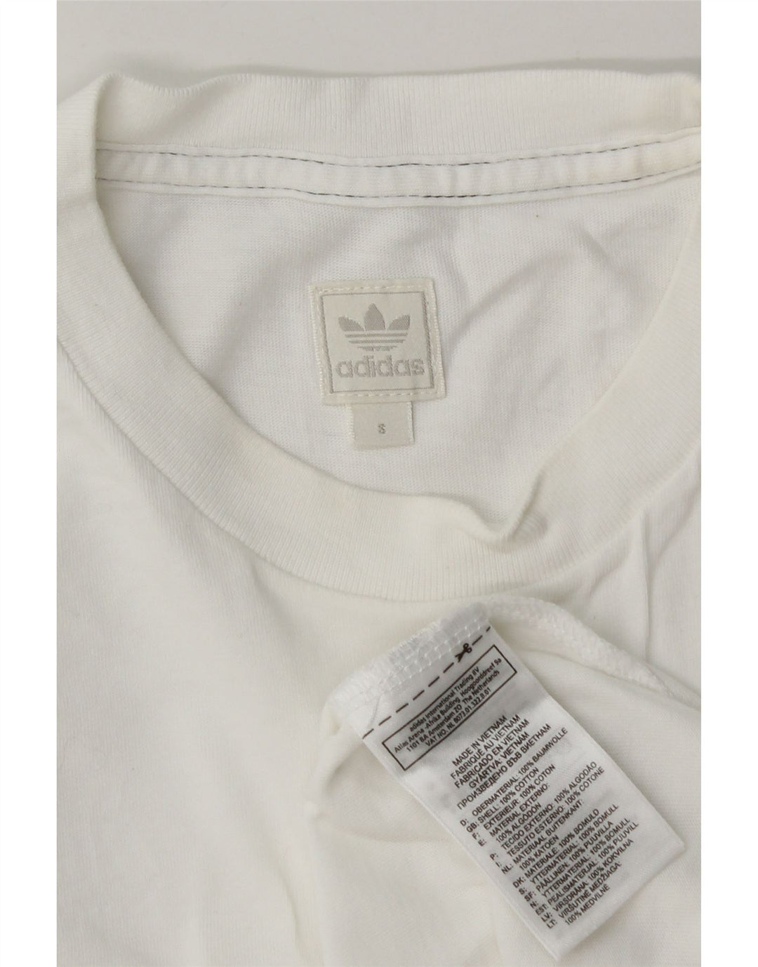 T-shirt grafica da uomo Adidas Top piccola in cotone bianco