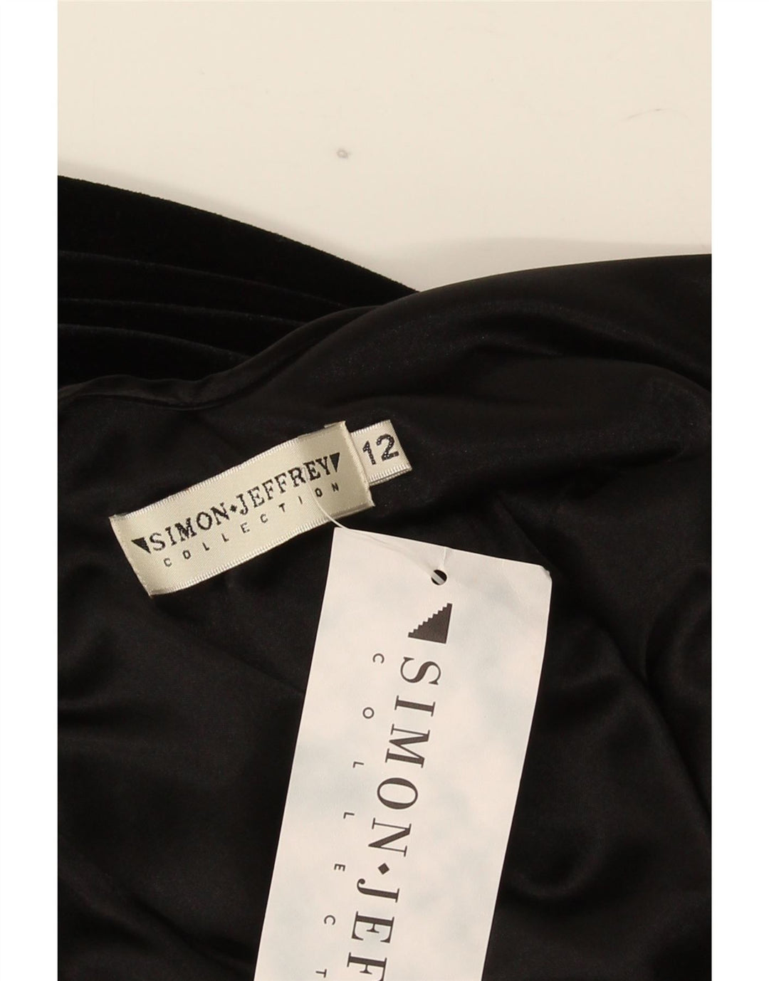 Abito asimmetrico senza maniche da donna Simon Jeffrey UK 12 medio nero