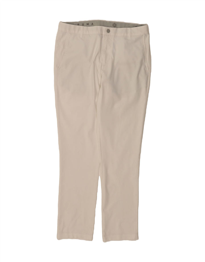 PUMA Mens Slim Chino Trousers W34 L32 White Polyester Vintage Puma and Second-Hand Puma from Messina Hembry 