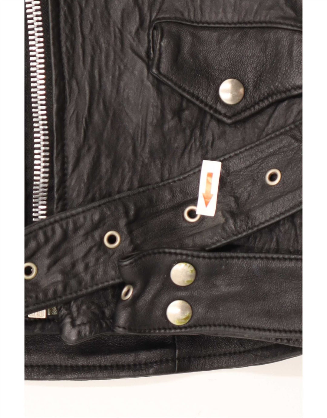 Giacca da motociclista in pelle da uomo vintage UK 38 Medium Black