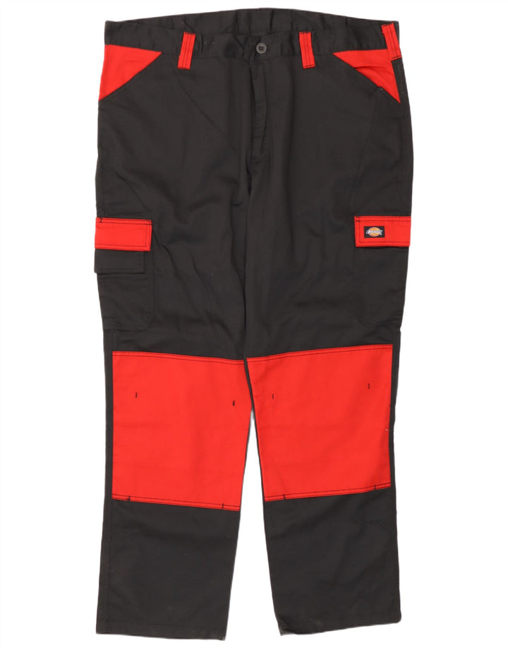 Pantaloni cargo dritti da uomo Dickies W44 L31 poliestere color block nero