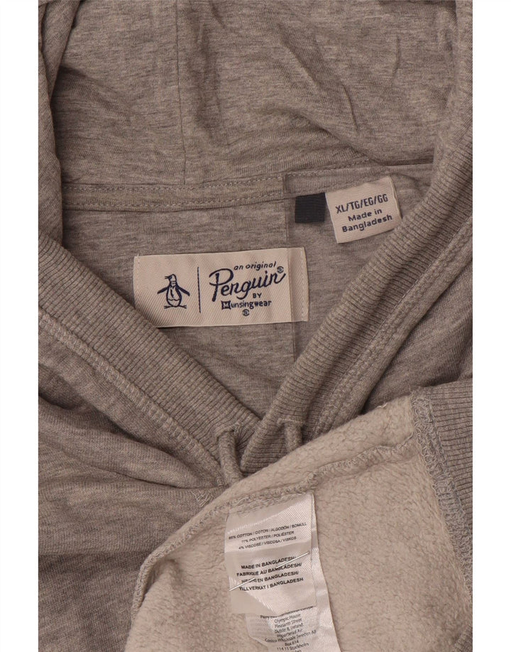 PENGUIN Felpa con cappuccio da uomo XL in cotone grigio
