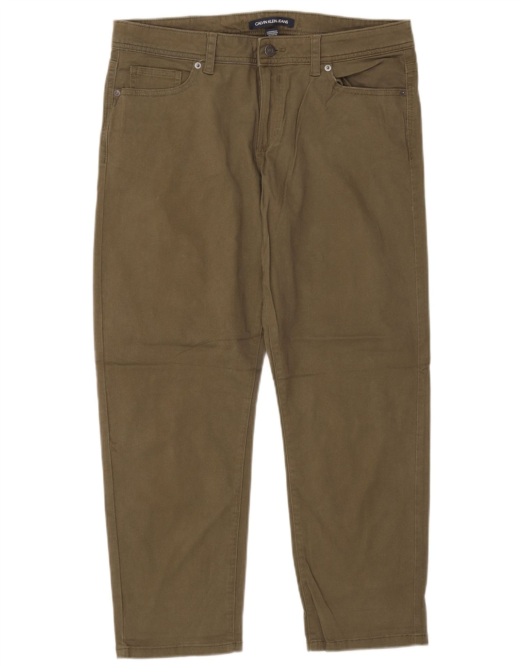 CALVIN KLEIN Pantaloni corti affusolati da donna US 12 Large W34 L26 Khaki