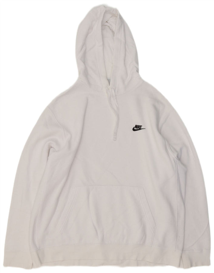 Felpa con cappuccio da uomo NIKE XL in cotone bianco
