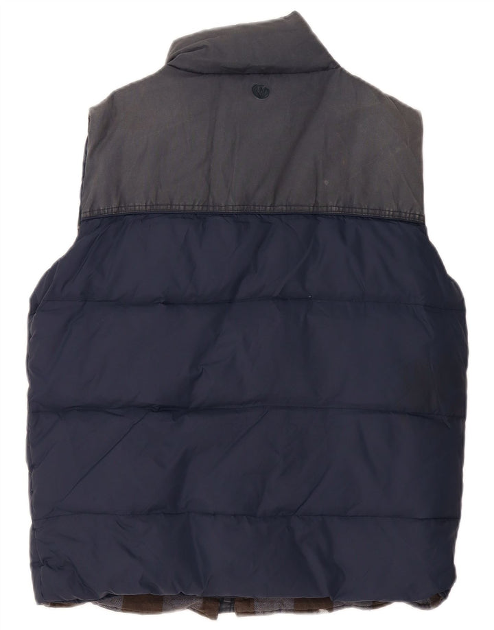 Gilet imbottito da uomo FAT FACE UK 38 nylon color block medio blu navy