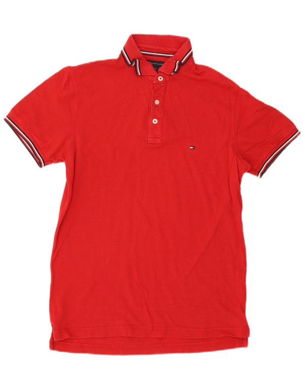 Polo slim fit da uomo Tommy Hilfiger rosso medio